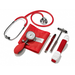 Set Diagnostic complet (tensiometre, stethoscope, marteau de Buck, garrot, lampe-stylo)